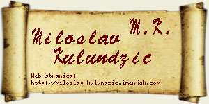 Miloslav Kulundžić vizit kartica